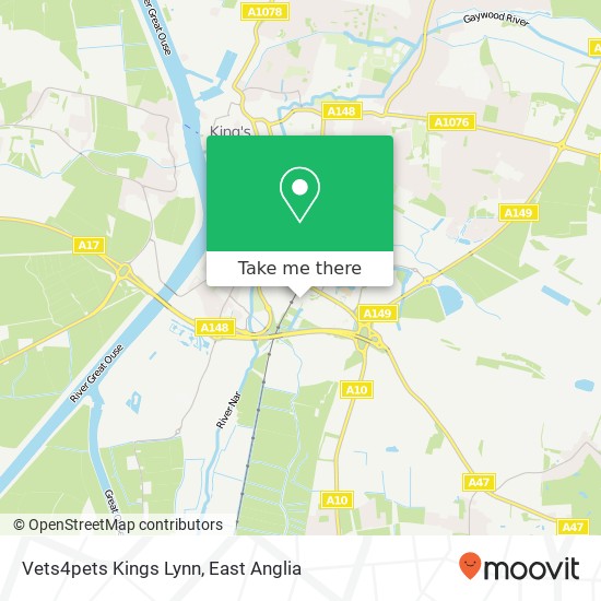 Vets4pets Kings Lynn, Campbells Meadow King's Lynn King's Lynn PE30 4 map