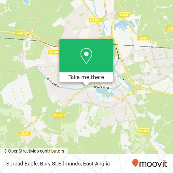 Spread Eagle, Bury St Edmunds map