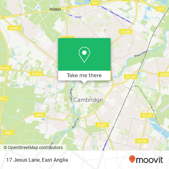 17 Jesus Lane, Cambridge Cambridge map