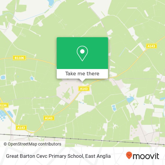 Great Barton Cevc Primary School, School Road Great Barton Bury St Edmunds IP31 2 map