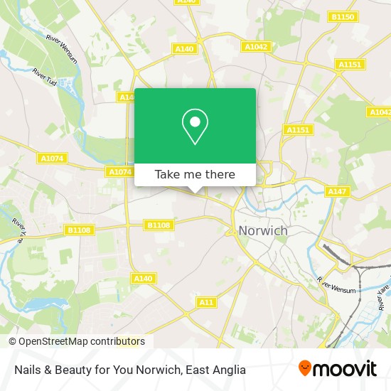 Nails & Beauty for You Norwich map