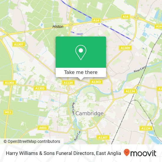 Harry Williams & Sons Funeral Directors, 83 Victoria Road Cambridge Cambridge CB4 3BS map