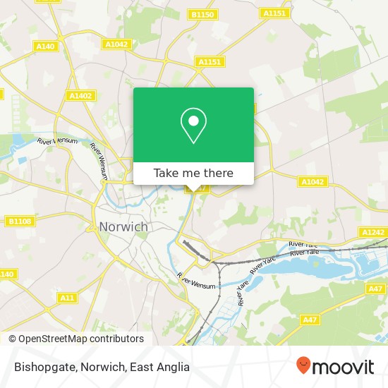 Bishopgate, Norwich map