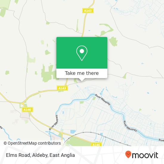 Elms Road, Aldeby map