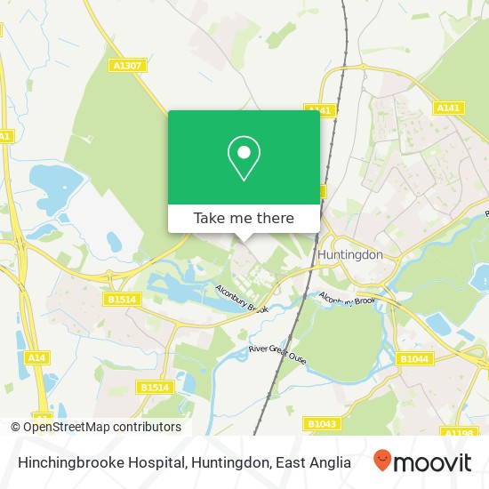 Hinchingbrooke Hospital, Huntingdon map