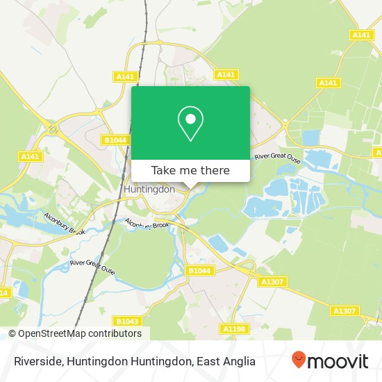 Riverside, Huntingdon Huntingdon map