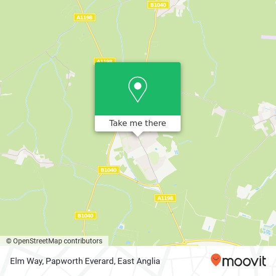Elm Way, Papworth Everard map