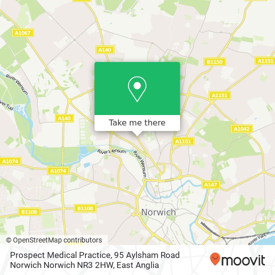 Prospect Medical Practice, 95 Aylsham Road Norwich Norwich NR3 2HW map