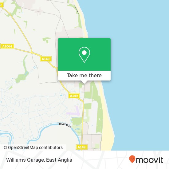 Williams Garage, Yarmouth Road Caister on Sea Great Yarmouth NR30 5 map