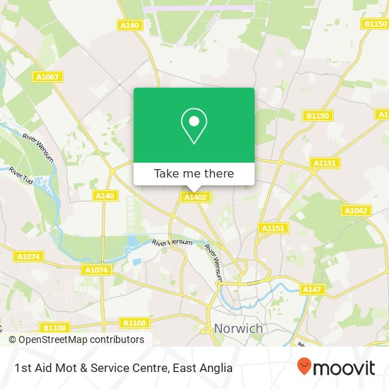 1st Aid Mot & Service Centre, Aylsham Road Norwich Norwich NR3 2 map