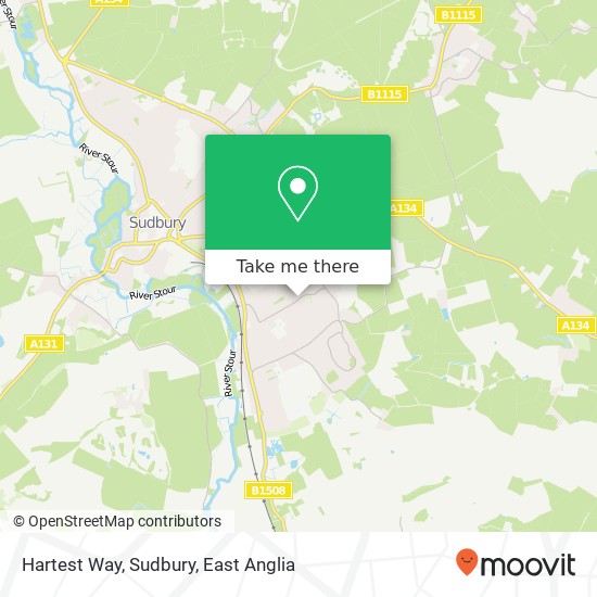 Hartest Way, Sudbury map