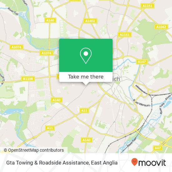 Gta Towing & Roadside Assistance, Unthank Road Norwich Norwich NR2 2PB map