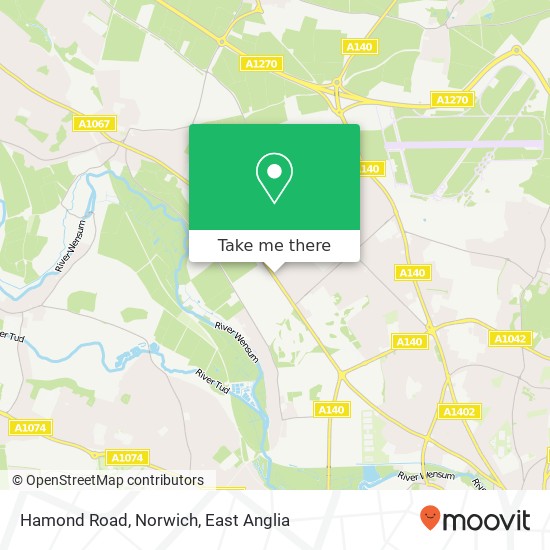 Hamond Road, Norwich map