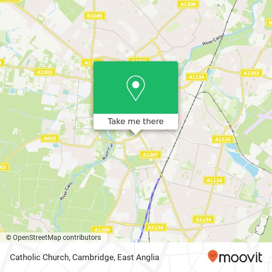 Catholic Church, Cambridge map