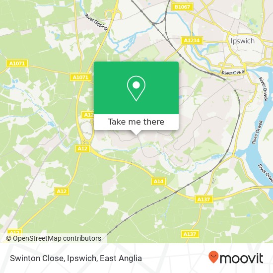 Swinton Close, Ipswich map