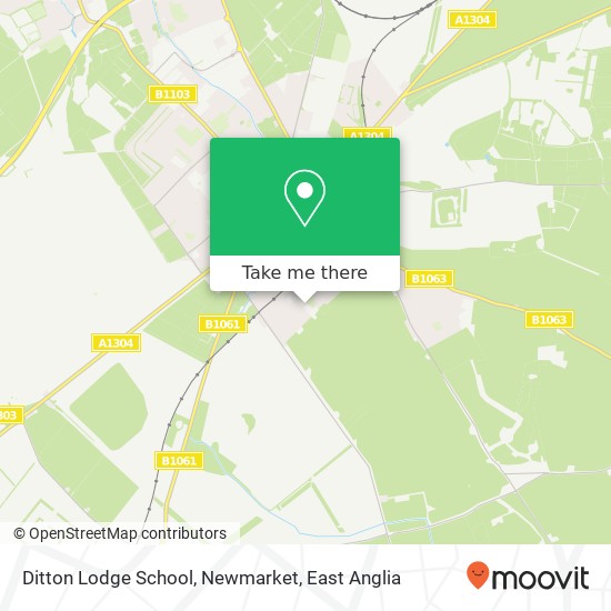 Ditton Lodge School, Newmarket map