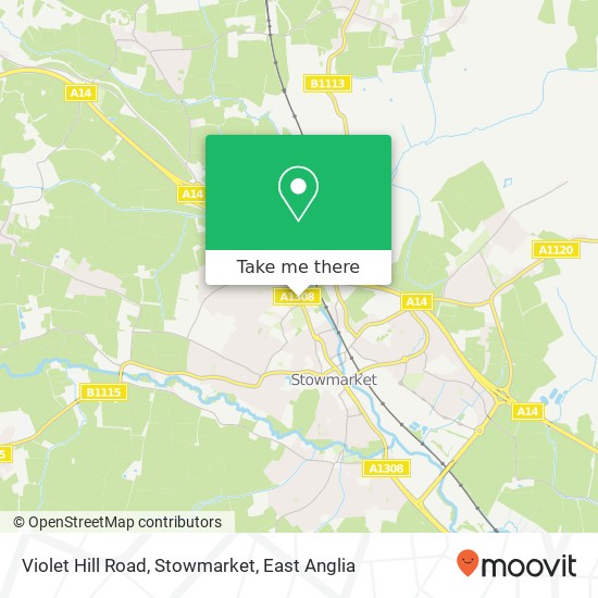 Violet Hill Road, Stowmarket map