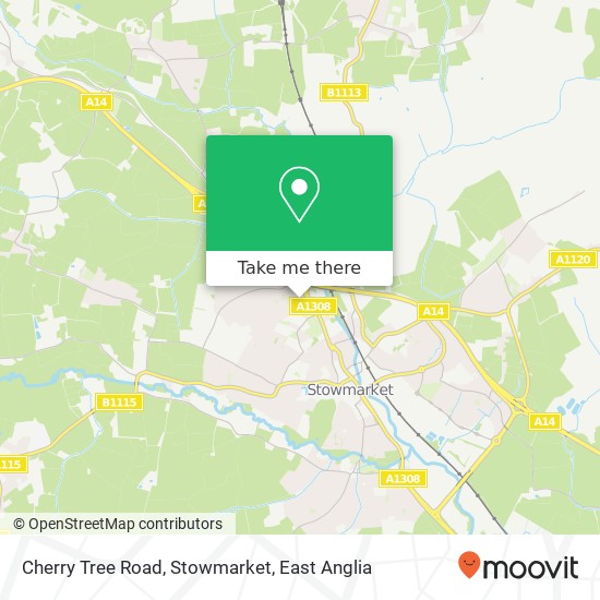 Cherry Tree Road, Stowmarket map