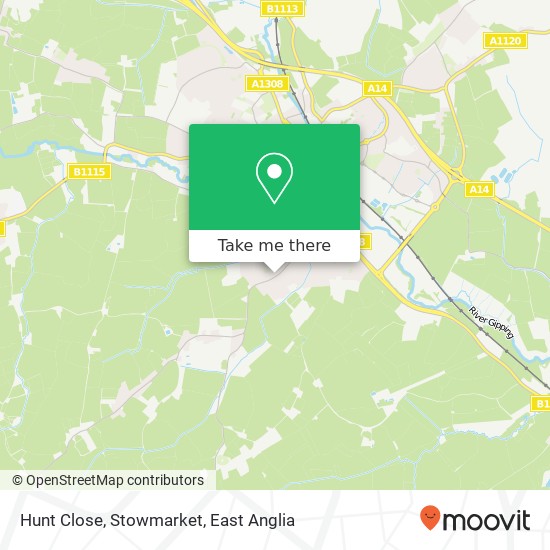 Hunt Close, Stowmarket map