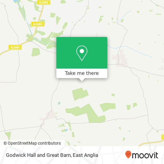 Godwick Hall and Great Barn, Tittleshall King's Lynn map