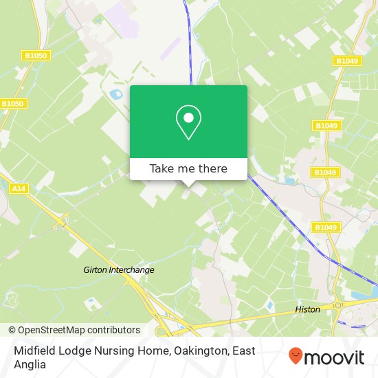 Midfield Lodge Nursing Home, Oakington map