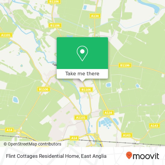 Flint Cottages Residential Home, Culford Road Fornham St Genevieve Bury St Edmunds IP28 6TN map