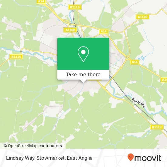 Lindsey Way, Stowmarket map
