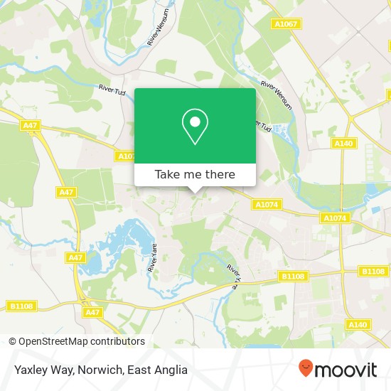 Yaxley Way, Norwich map