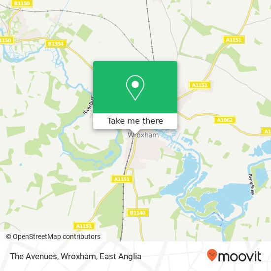 The Avenues, Wroxham map