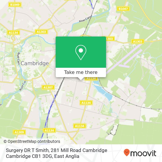 Surgery DR T Smith, 281 Mill Road Cambridge Cambridge CB1 3DG map
