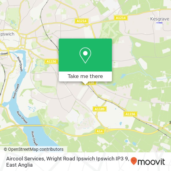 Aircool Services, Wright Road Ipswich Ipswich IP3 9 map