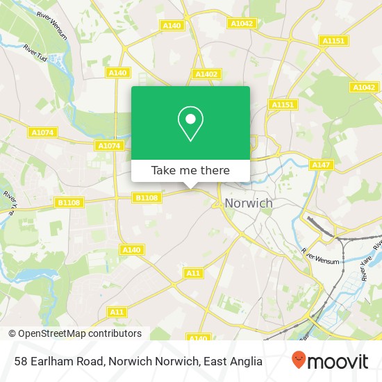 58 Earlham Road, Norwich Norwich map