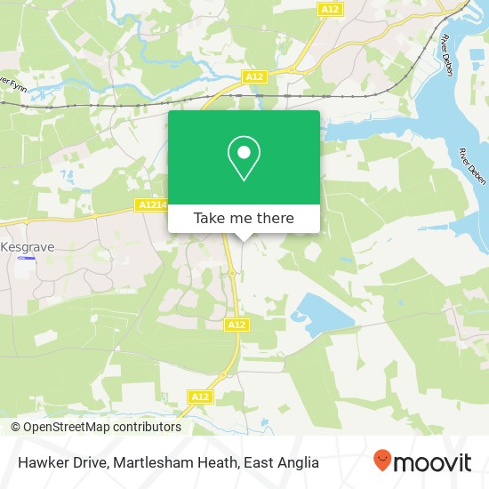 Hawker Drive, Martlesham Heath map