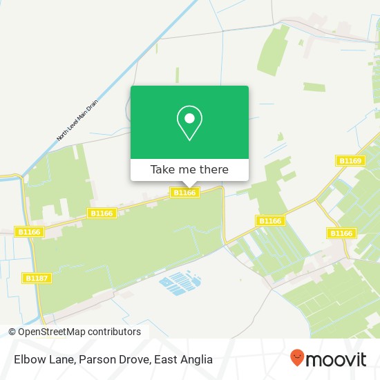 Elbow Lane, Parson Drove map