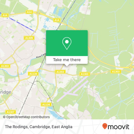 The Rodings, Cambridge map
