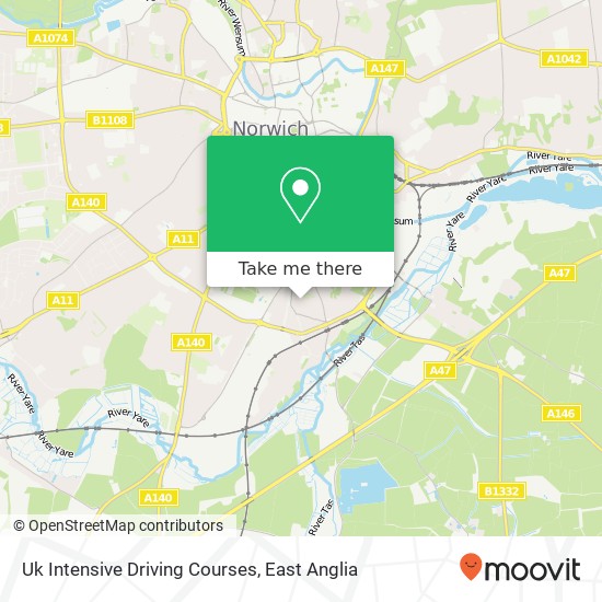 Uk Intensive Driving Courses, Birkbeck Road Norwich Norwich NR1 2 map