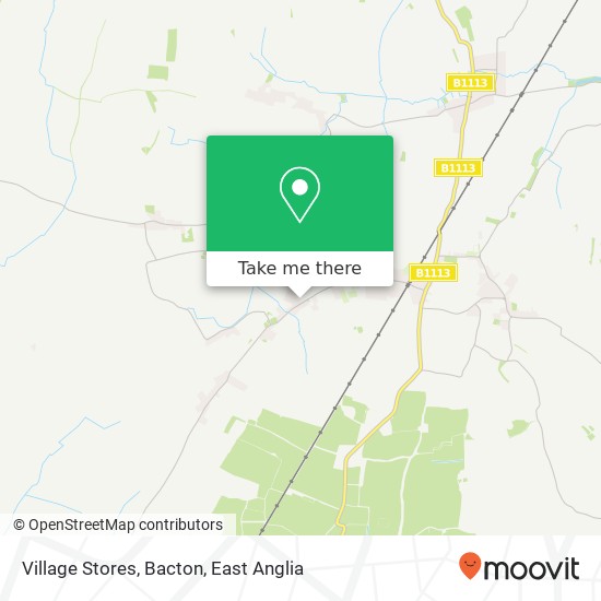 Village Stores, Bacton map