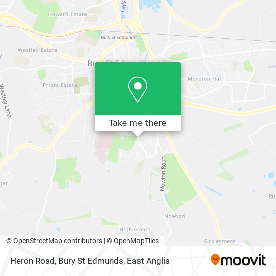 Heron Road, Bury St Edmunds map