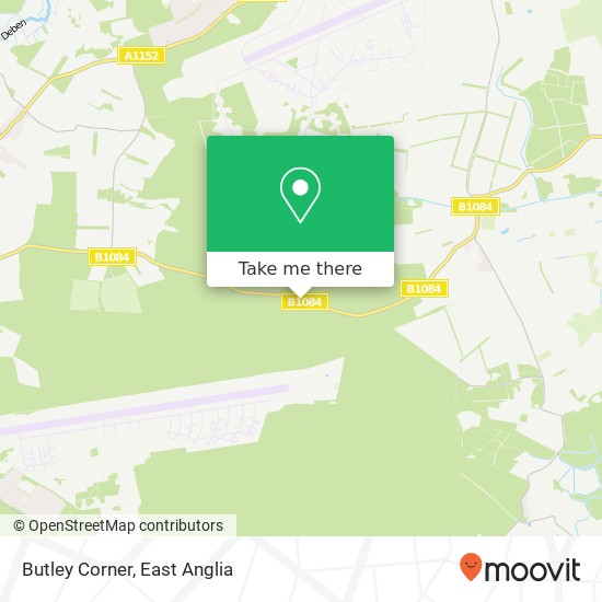 Butley Corner, B1084 Butley Woodbridge IP12 3 map