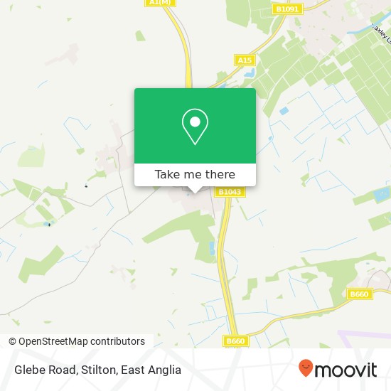 Glebe Road, Stilton map
