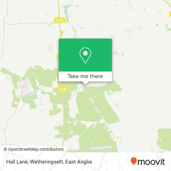 Hall Lane, Wetheringsett map