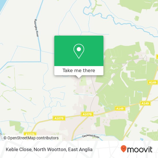 Keble Close, North Wootton map