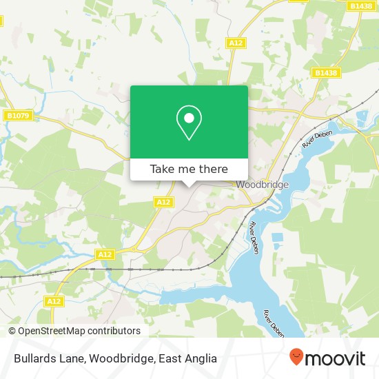 Bullards Lane, Woodbridge map