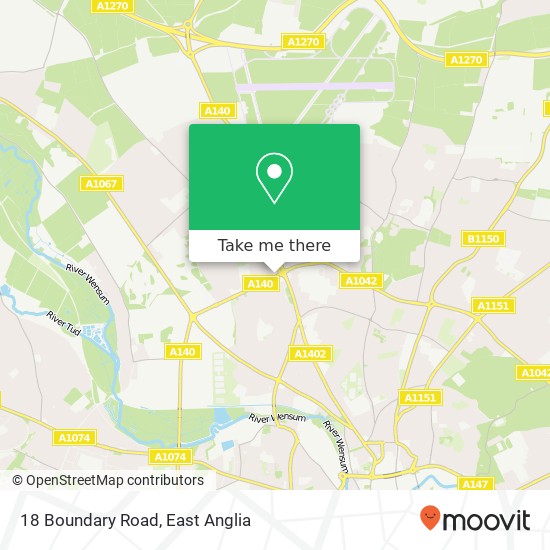 18 Boundary Road, Hellesdon Norwich map