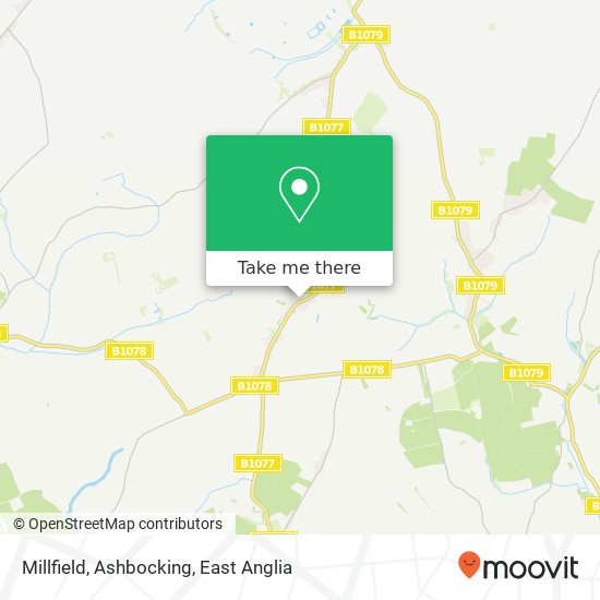Millfield, Ashbocking map