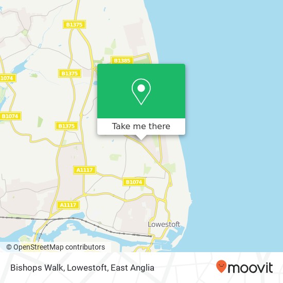 Bishops Walk, Lowestoft map