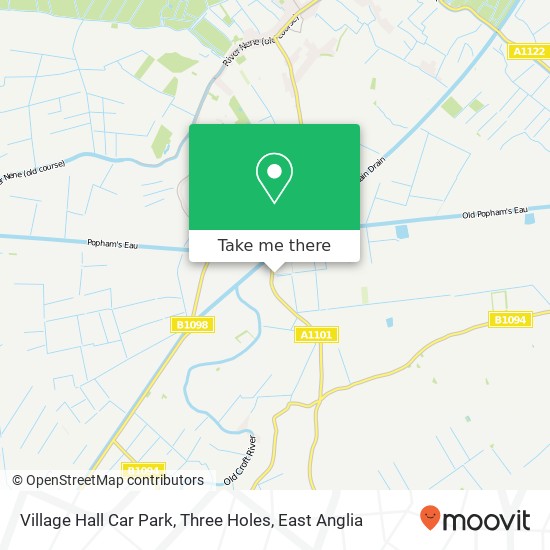 Village Hall Car Park, Three Holes map
