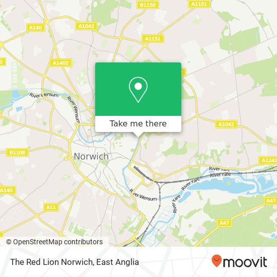 The Red Lion Norwich map