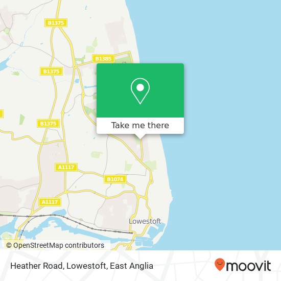 Heather Road, Lowestoft map