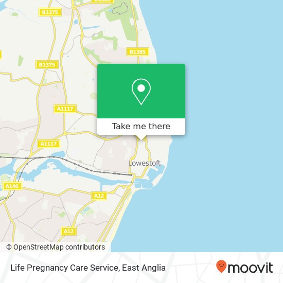 Life Pregnancy Care Service, 88 Alexandra Road Lowestoft Lowestoft NR32 1PL map